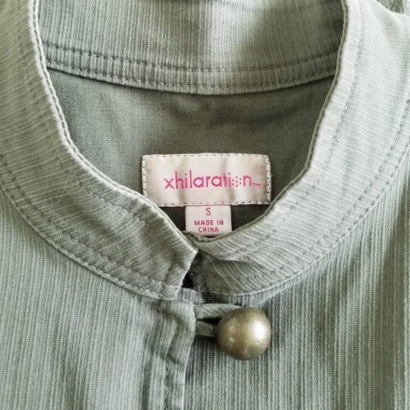 Army Green Military inspired Button Up Jacket - Picture 6 of 8